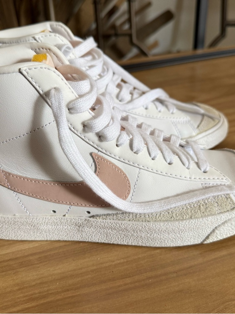 Nike Women’s Blazer Mid White with Blush Swoosh
